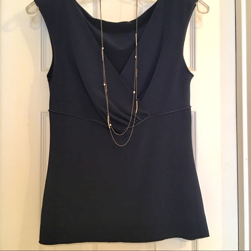 Max Studio Navy dress blouse NWT- Size Small